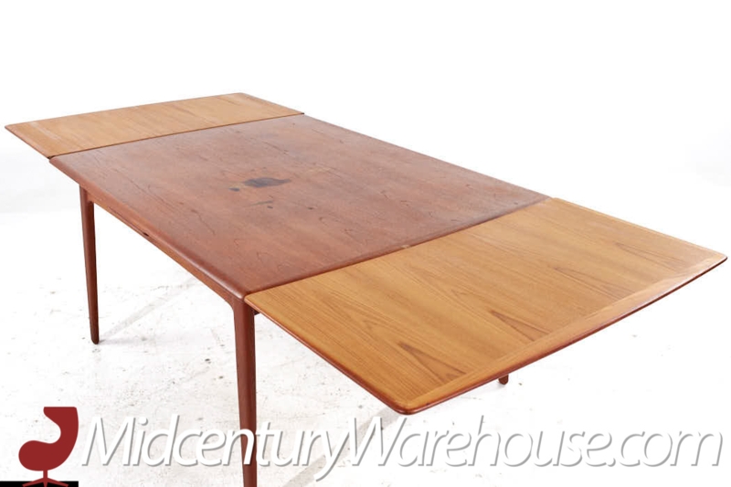 Dining Table Arne Vodder Teak Bullnose Edges Tapered Legs Danish