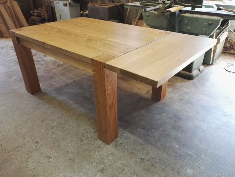 Dining Table Chunky Legs Breadboard Ends Rustic Farmhouse Extension