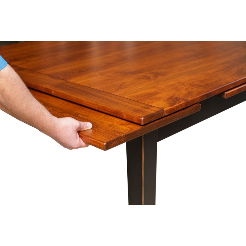 Dining Table Draw Leaf Extension Two Tone Farmhouse Breadboard Ends