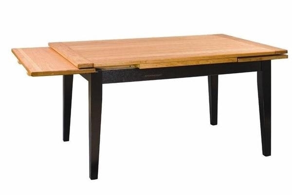 Dining Table Two Tone Mission Style Tapered Legs Drawleaf Extension