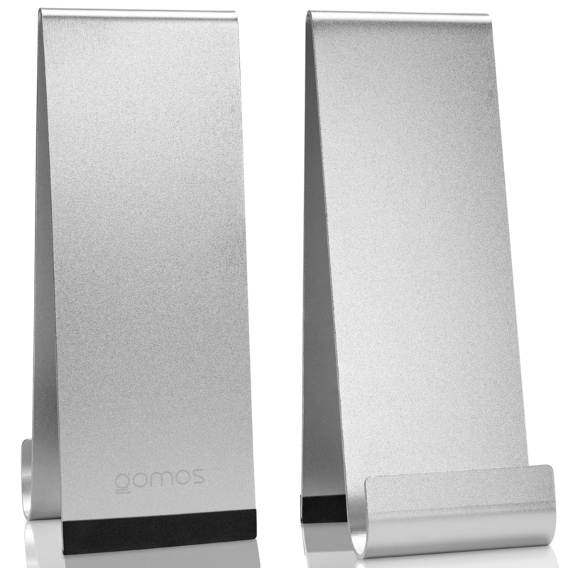 Display Stand with Folded Geometry, Brushed Silver Minimalist Desktop