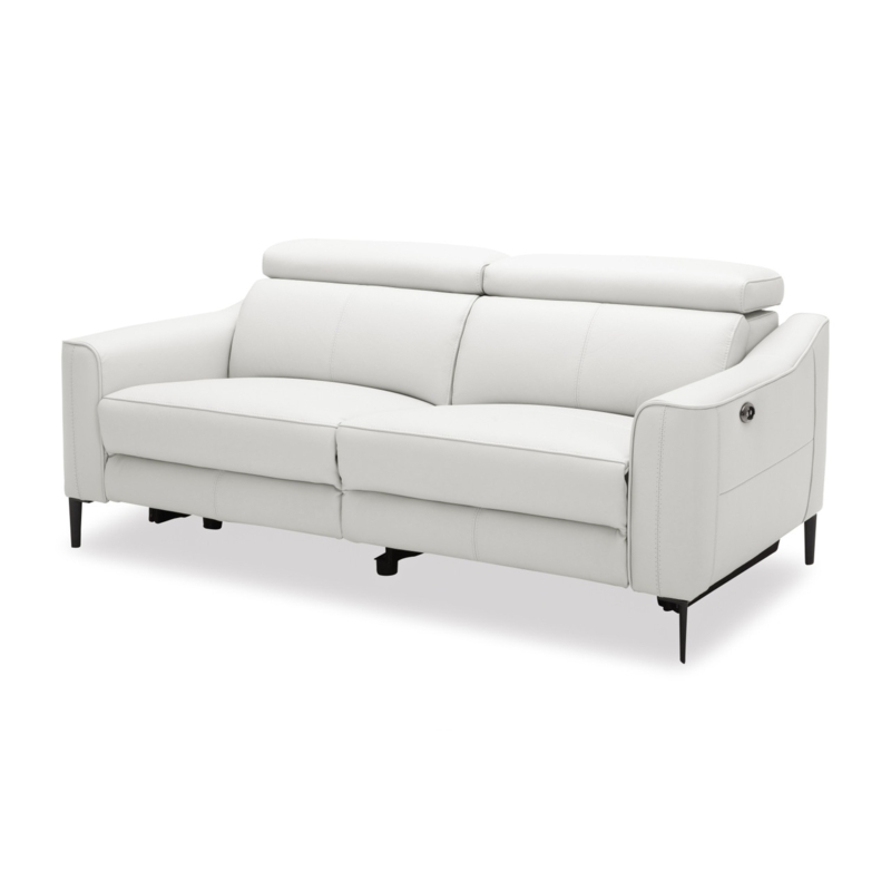 Divani Casa Eden Modern White Leather Loveseat with 2 Recliners
