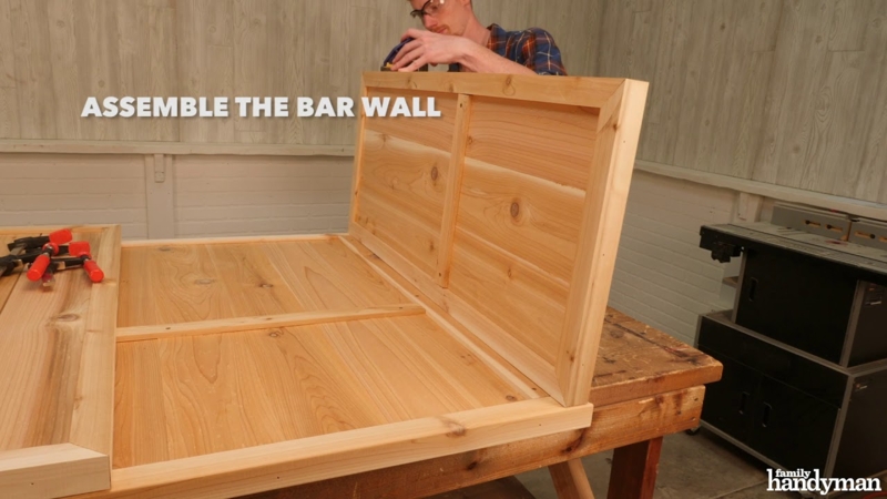 DIY Craft Folding Bar Mitered Corners Horizontal Slats Outdoor