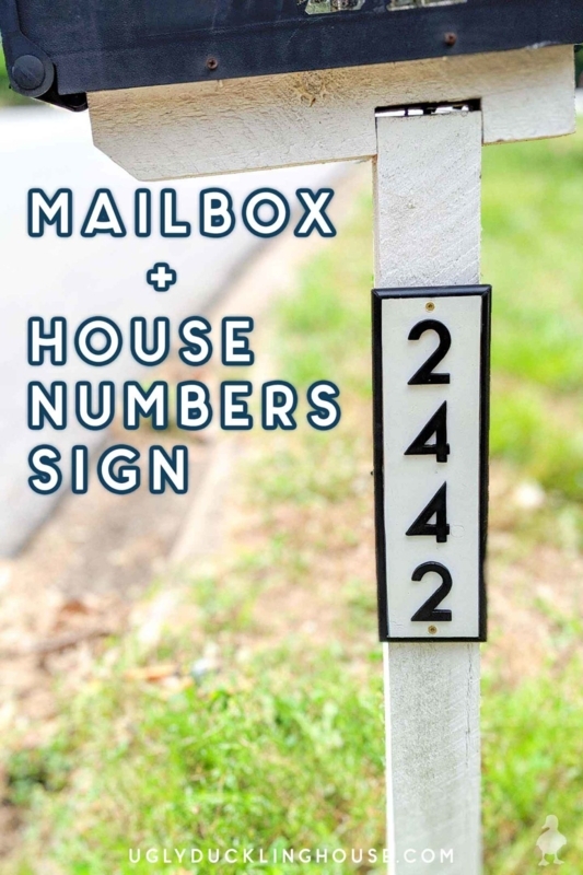 DIY Modern Farmhouse Address Sign: Vertical Whitewashed Wood Post