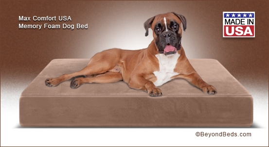 Dog Bed, Mocha Brown Rectangular, Memory Foam Core