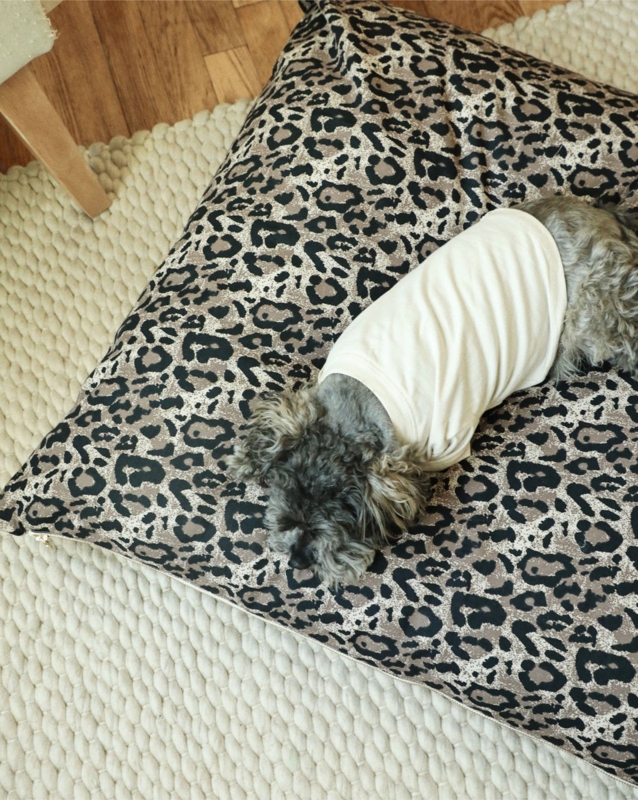 Dog Bed Safari Chic Floor Pillow Textile Texture Leopard Print