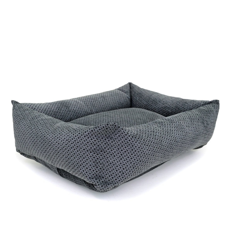 Dog Bed, Slate Gray Waffle Knit Texture, Kuddler Style