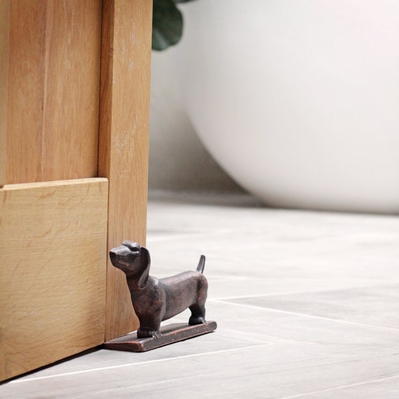 Dog Door Stoppers For Bottom Of Door Antique Cast Iron Dachshund Doorstop  By Hubley At Dachshund Bench