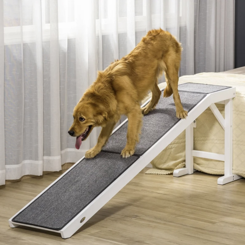 Dog Ramp Large Breed Capacity White Frame Segmented Traction