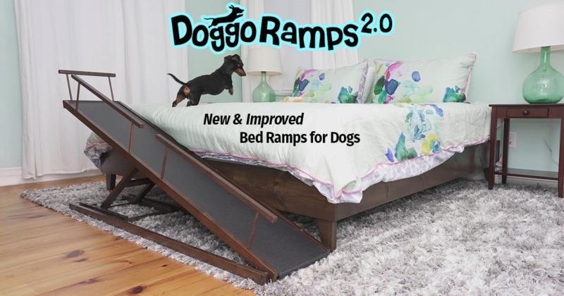 Dog Ramp Scissor Lift Wood Toned Adjustable Safety Rail Non Slip Surface