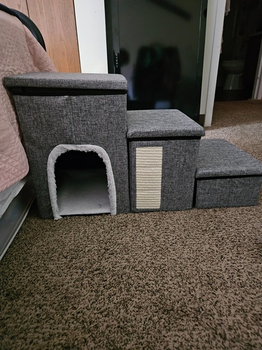 Dog Stairs for High Bed and Couch, 4 IN 1 Foldable Pet Stairs for Cats &