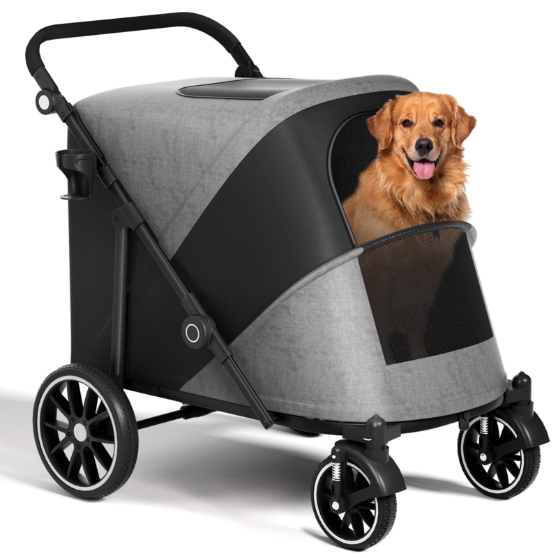 Dog Stroller Charcoal Grey Dual Access XL Pet Carriage