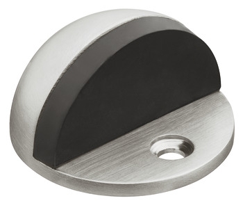 Door Stop Brushed Stainless Steel Half Dome Shape Black Bumper