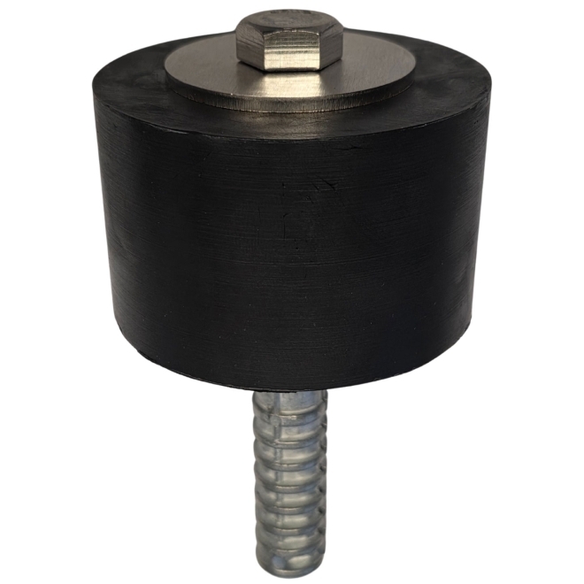 Door Stop Heavy Duty Industrial Rubber Bumper Matte Black Hex Bolt