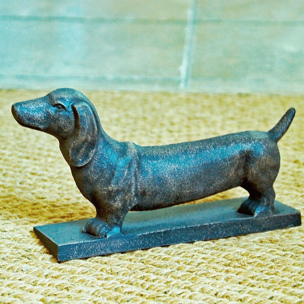 Door Stop in Charcoal Grey Cast Iron on Pedestal Base