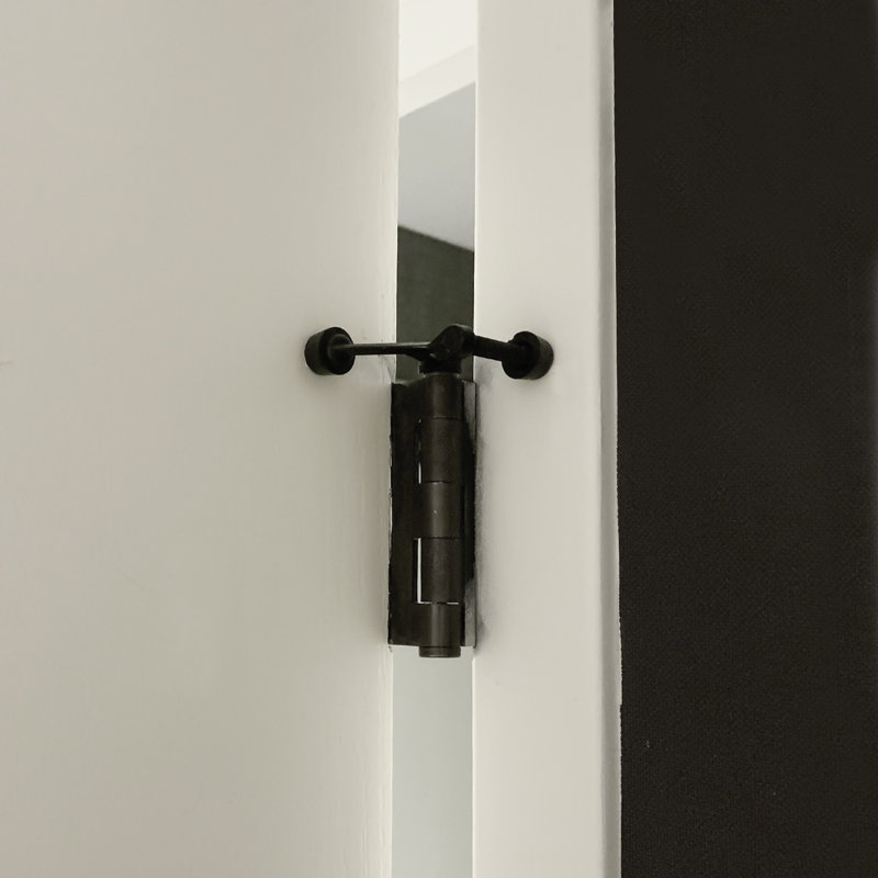 Door Stop, Matte Black Hinge Pin Dual Arm Design Rubber Tips