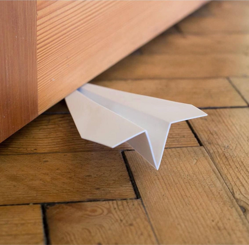 Doorstop Paper Airplane Silhouette Crisp White Folded Edges Matte