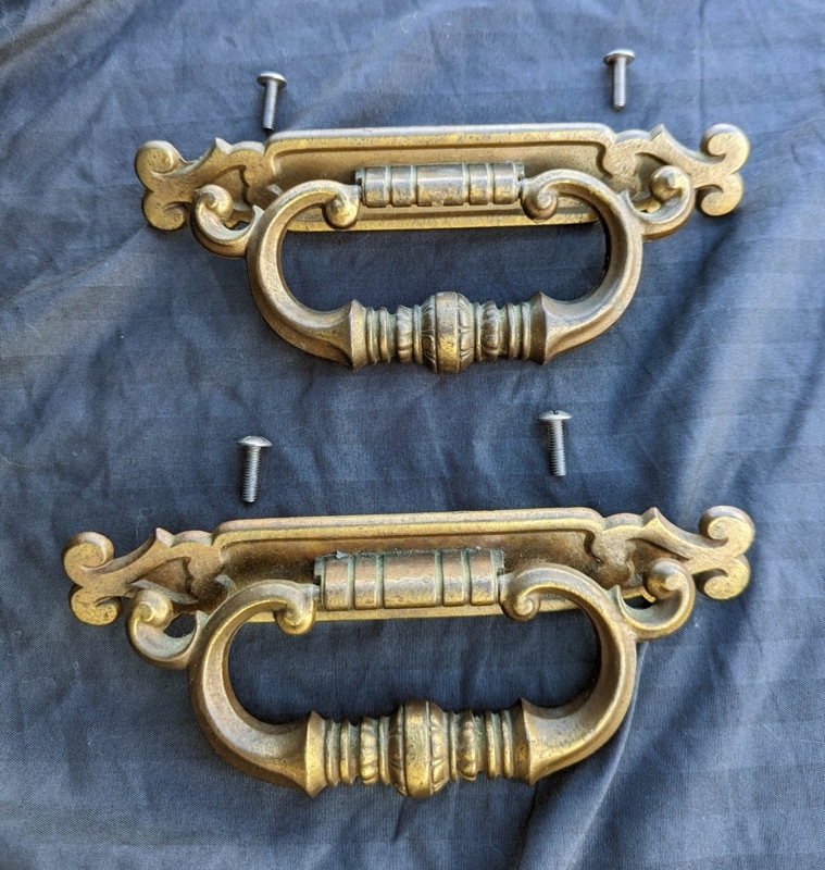 Drawer Pulls Ornate Scrolled Backplate Bail Handle