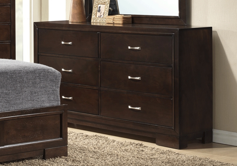 Dresser Framed Drawer Fronts Silver Curved Pulls Transitional