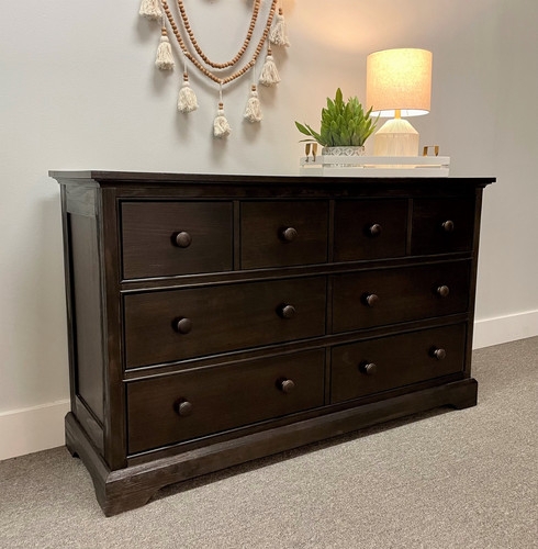 Dresser Weathered Espresso Finish Plinth Base Rustic Farmhouse