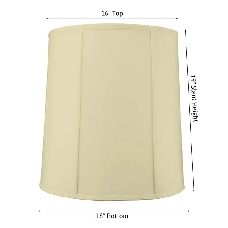 Drum Lampshade Silk Shantung Texture Vertical Seams Extra Large