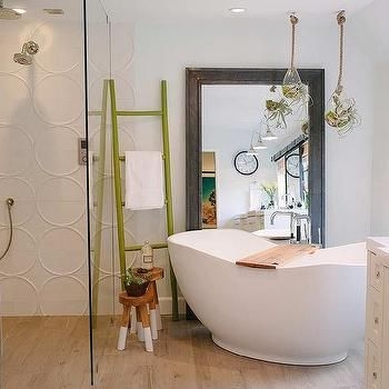 Egg-Shaped Freestanding Soaking Tub in Spa Bathroom