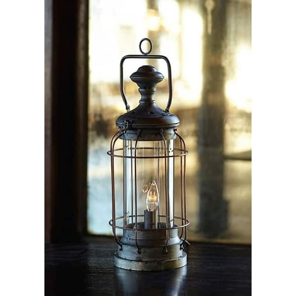 Electric Lantern Lamps Set of 2 Black Metal Candelabra Bulb
