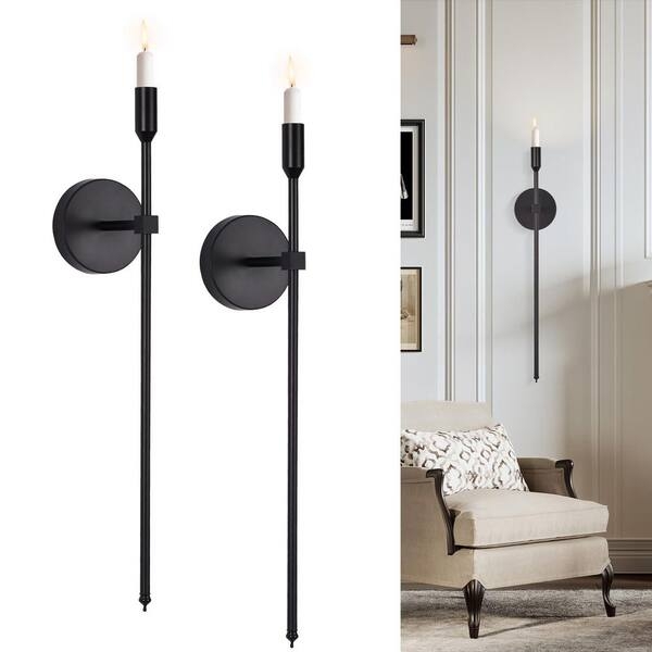 Elongated Wall Mounted Candle Holder with Ultra Slim Stem