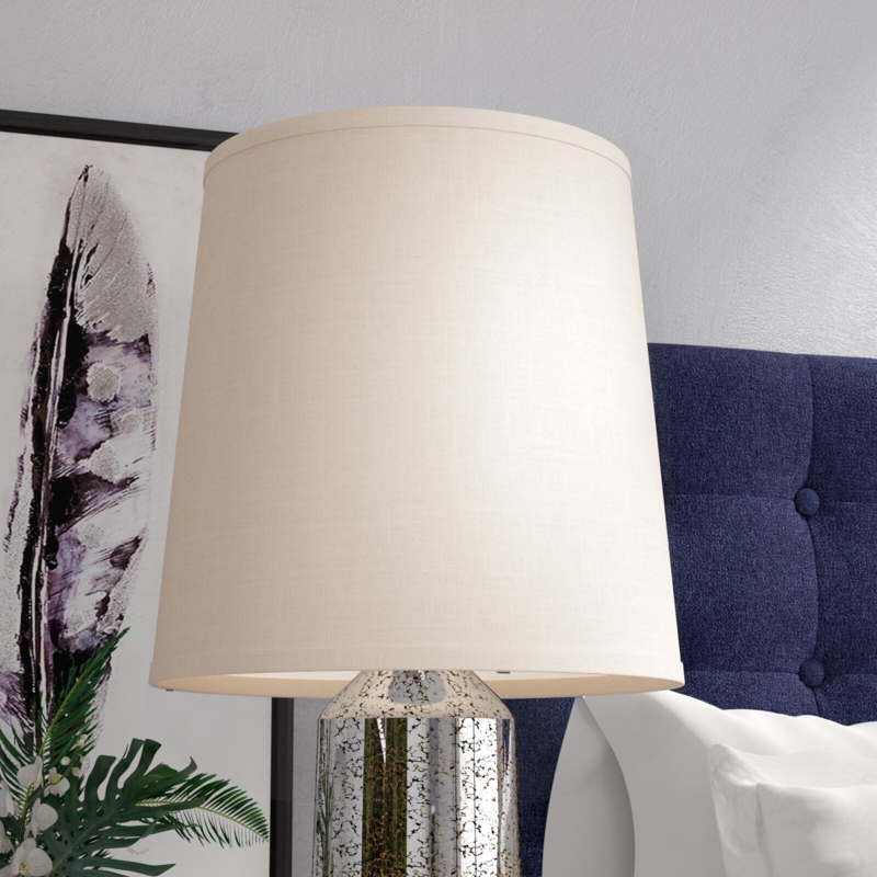 Empire Lamp Shade Extra Large Mercury Glass Base Warm Cream