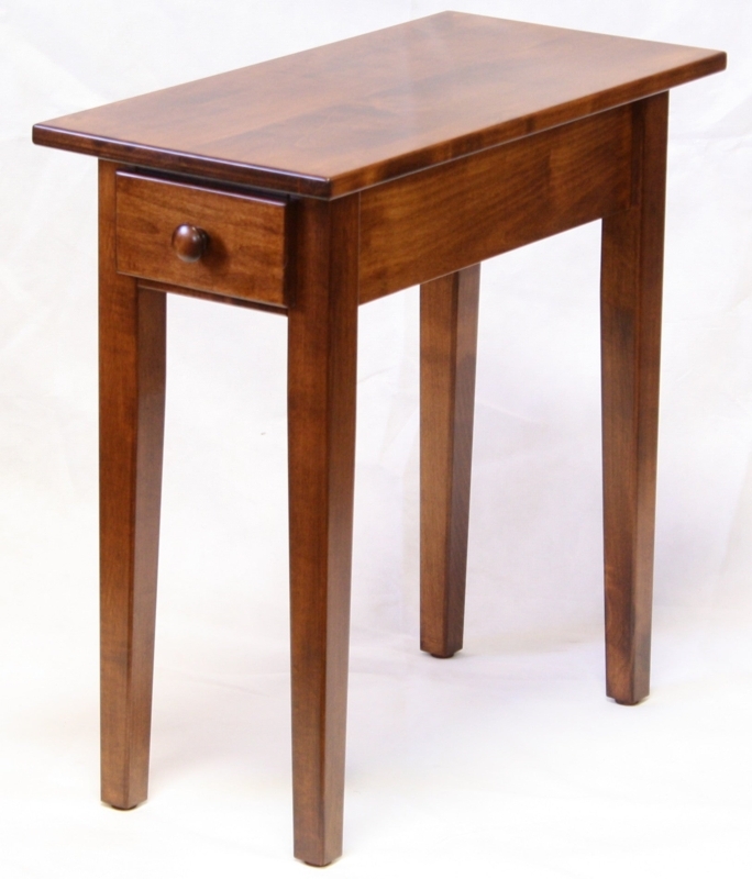 End Table Narrow Profile Shaker Style with Tapered Legs