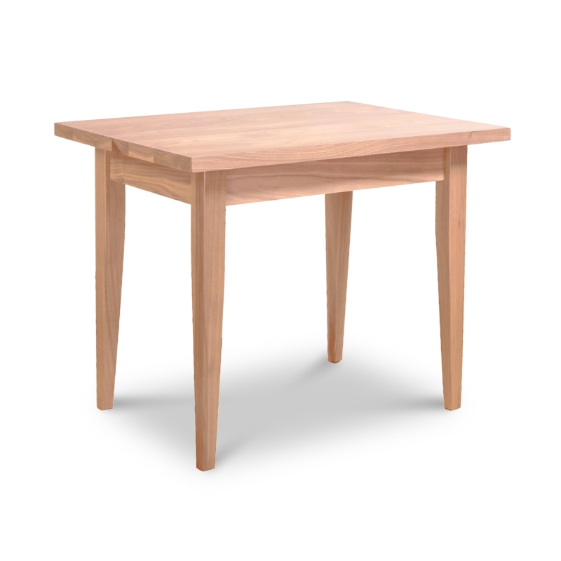 End Table Shaker Style with Overhanging Edge, Tapered Legs