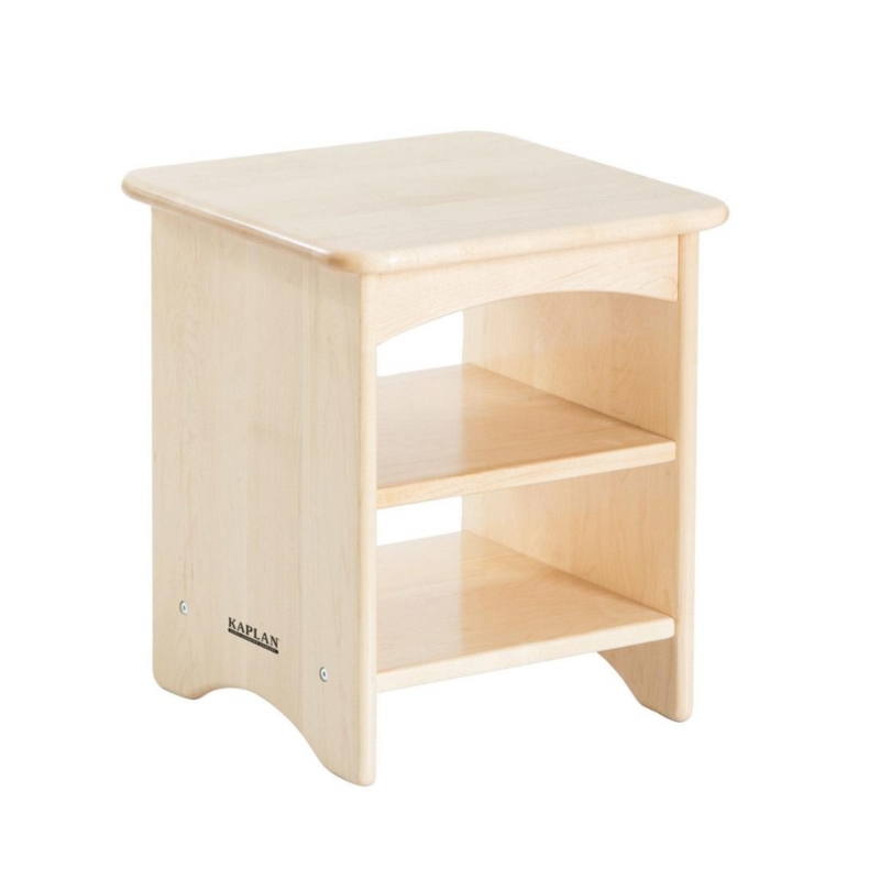 End Table Solid Maple with Rounded Corners, Two Tier Storage