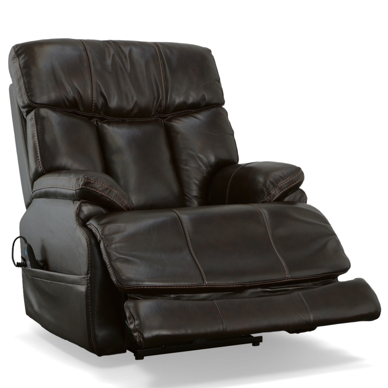 Espresso Power Recliner with Wired Remote and Side Storage Pocket