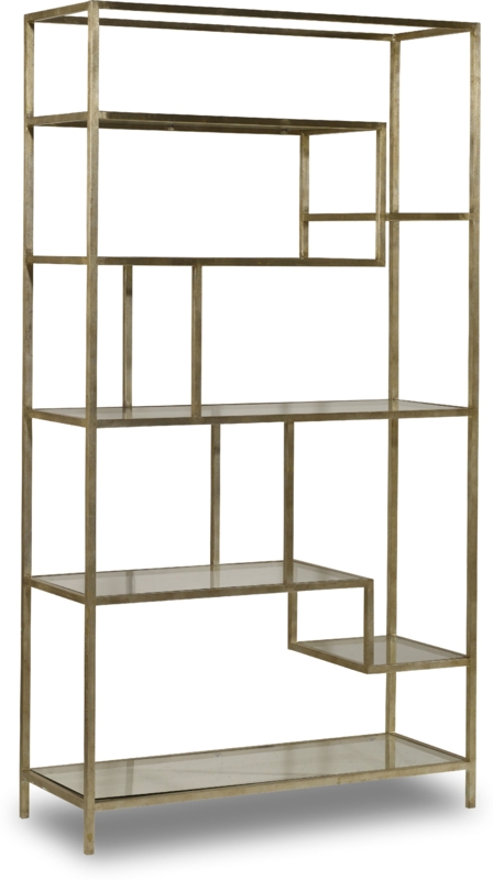 Etagere: Champagne Gold Asymmetrical Shelving Geometric Grid Display Unit