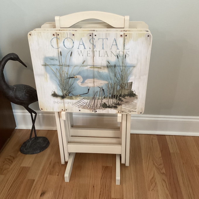 Evergreen Enterprises, Inc Shore Birds Wood TV Tray Table Set with Stand &  Reviews | Wayfair