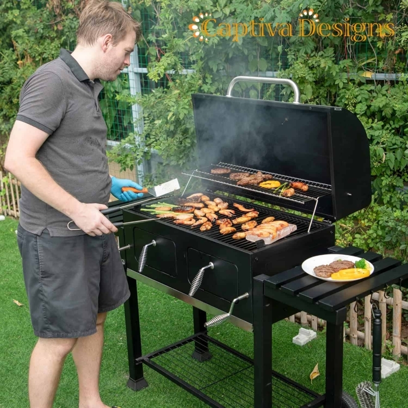 Extra Large Charcoal Grill with Dual Lifting Charcoal Trays