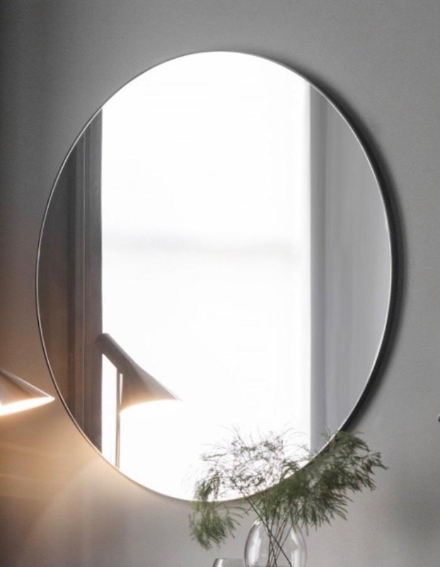 Extra Large Round Mirror with Slim Matte Black Profile & Modern Style