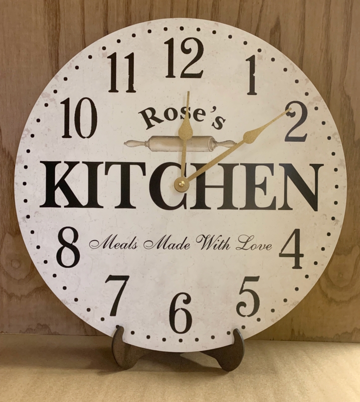Farmhouse Analog Wall Clock with Rolling Pin Illustration
