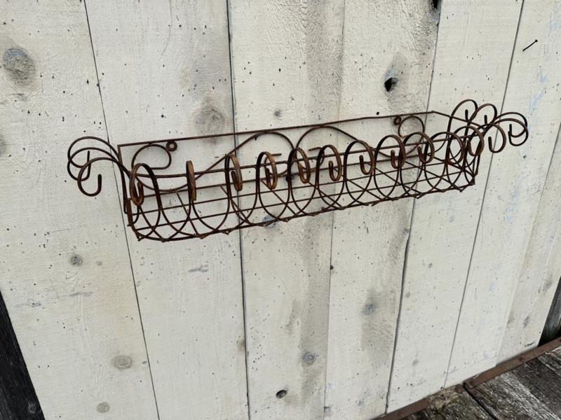 Farmhouse Rusted Iron Window Box with Loop Wire Detail