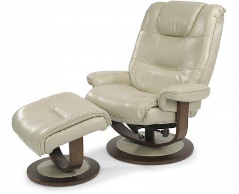 Flexsteel Spencer Leather Chair And Ottoman 1457-CO - Portland, OR | Key  Home Furnishings