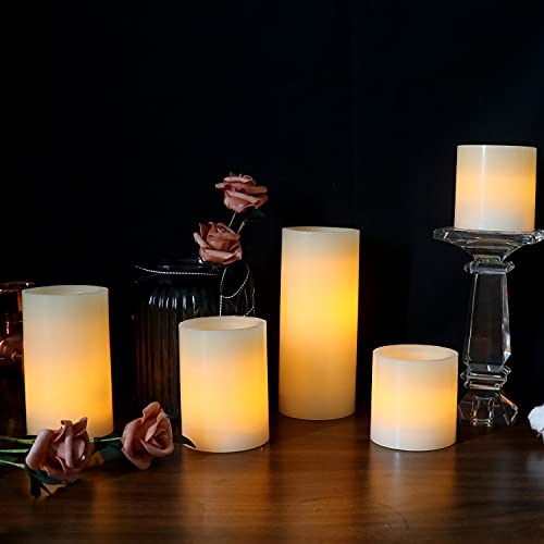Flickering Wick Candle Set Moving Wick, Varying Heights, Real Wax