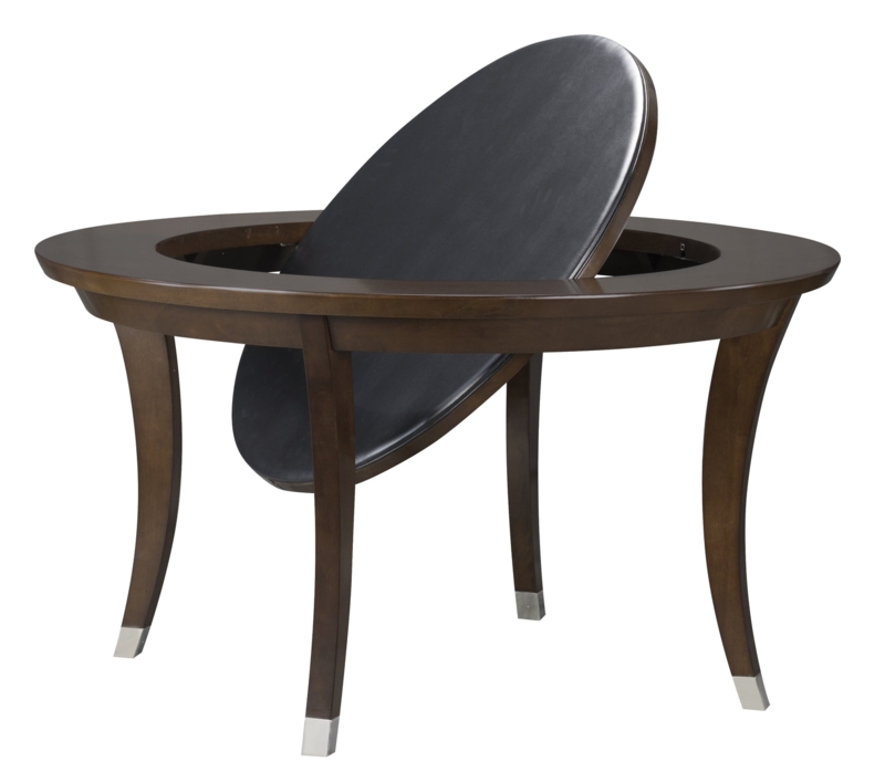 Flip Top Game Table with Pivoting Center and Curved Saber Legs
