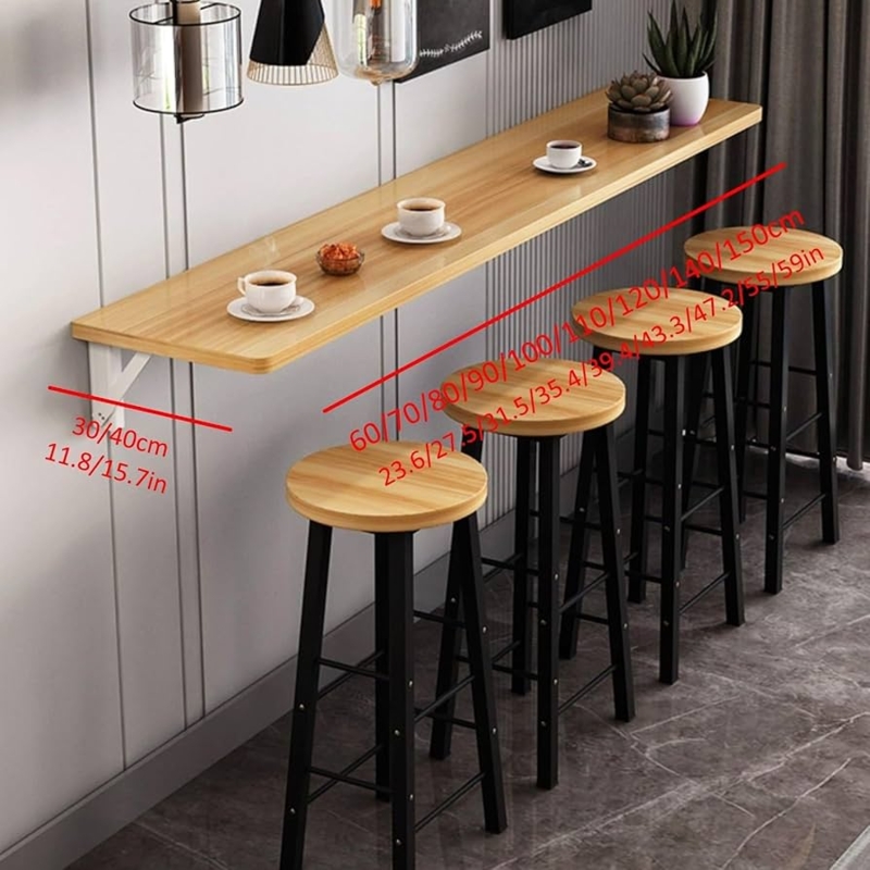 Floating Bar Table Slim Profile Walnut Minimalist Home Bar