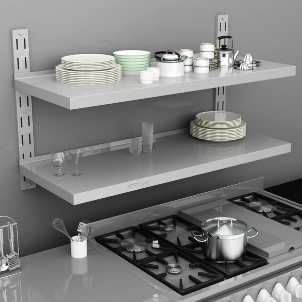 Floating Shelf Adjustable Height Slotted Tracks Open Storage Industrial