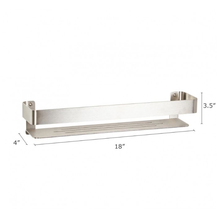 Floating Shelf Integrated Front Rail Drainage Slots Satin Finish Shower