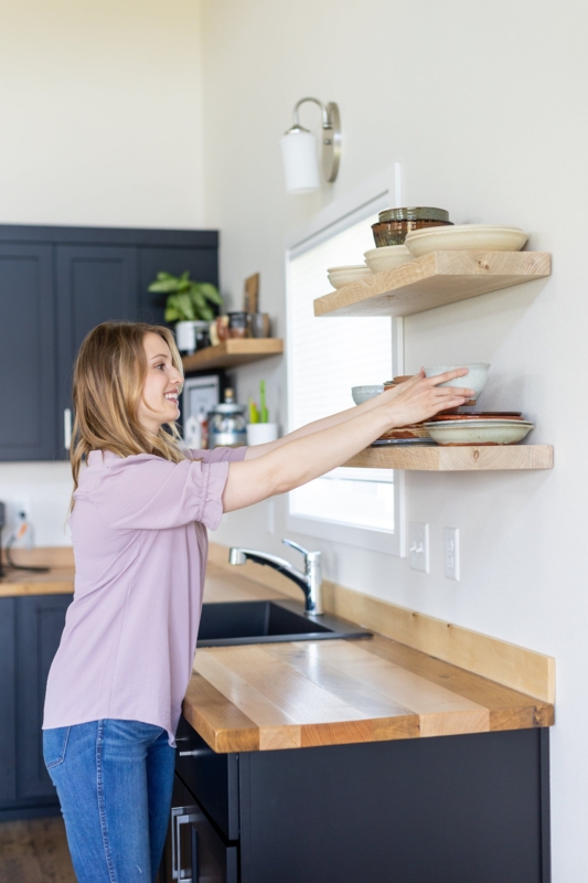 Floating Shelf Kit Premium Hardwood Chunky Profile Hidden Hardware