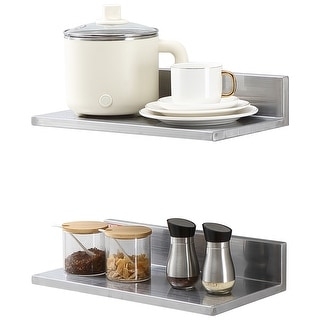 Floating Shelf L Shaped Design Integrated Backsplash Rounded Corners