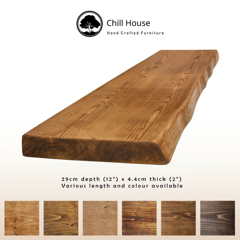 Floating Shelf Live Edge Handmade Chunky 12 Inch Deep