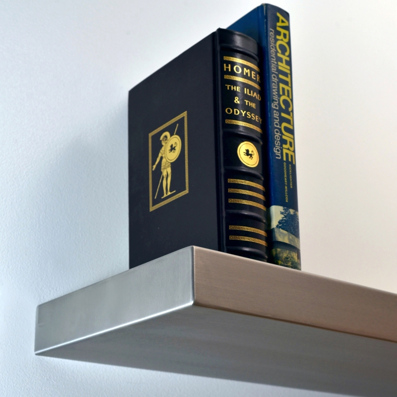Floating Shelf Seamless Edges Thick Profile Brushed Finish Minimalist