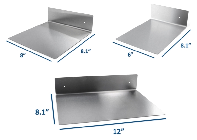 Floating Shelf Set L Shaped Design Varied Widths Thin Profile Modern